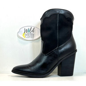 DOLCE VITA Nichole Western Cowboy Boot-Block Heel-Women size 10- Black-Cowgirl